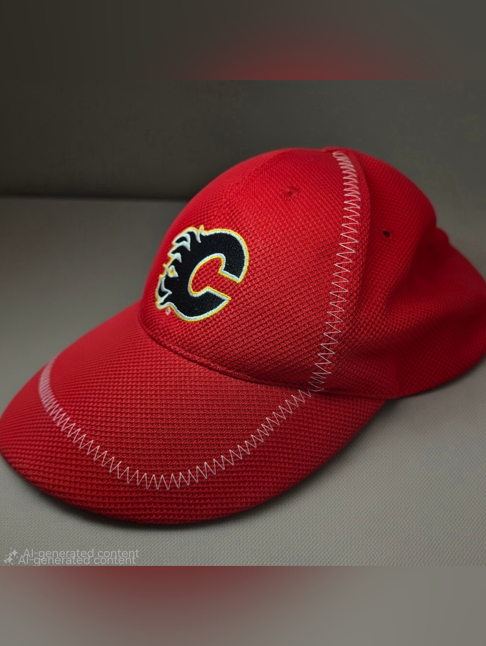 NHL Calgary Flames Molson Canadian Mesh Hat Red Sporty Retro Streetwear Cap OS - Picture 4 of 10